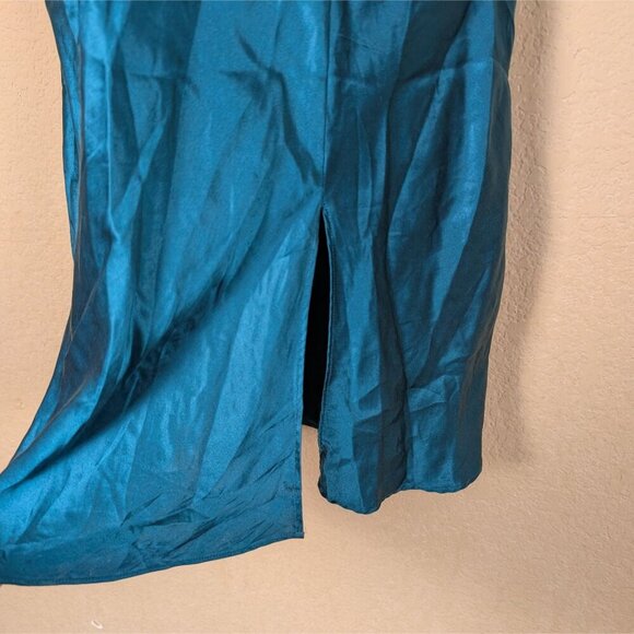 Vintage 90s Victoria's Secret Gold Label Chemise Slip Dress 100% Silk sz L Slit - Picture 6 of 8